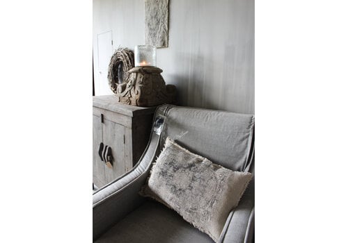 Shabby kussen met kelim opdruk Black 40x60cm