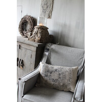 Shabby kussen met kelim opdruk Black 40x60cm
