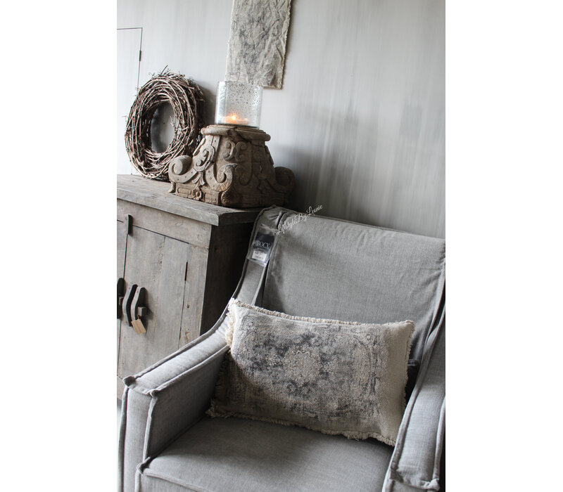 Shabby kussen met kelim opdruk Black 40x60cm