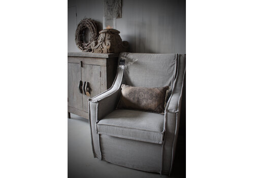 Shabby kussen met kelim opdruk Brown