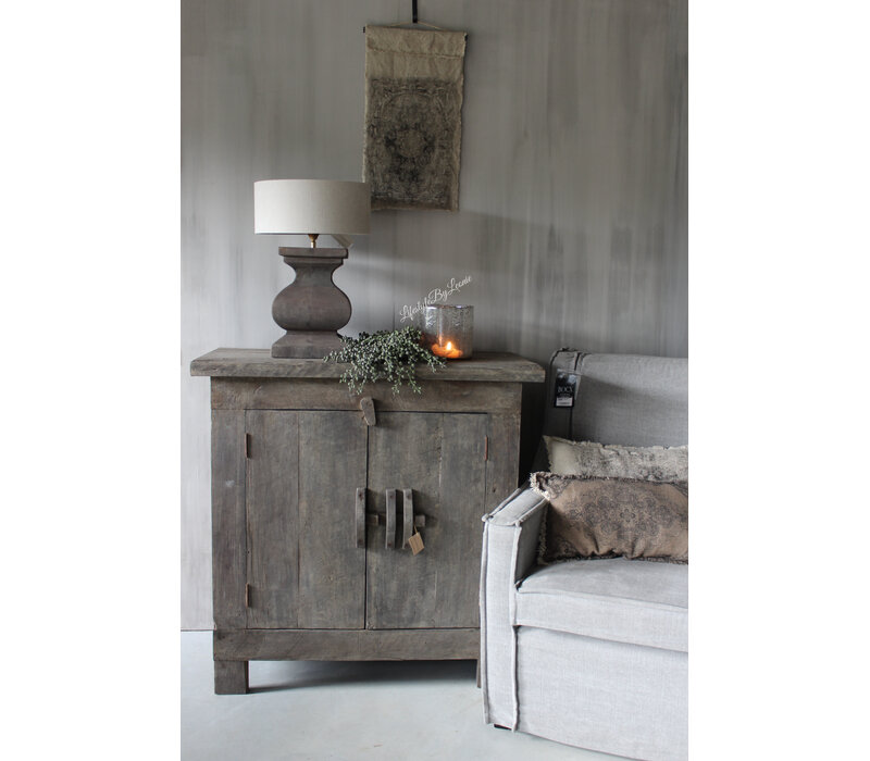 Shabby linnen Wanddoek Kelim Black 60x33cm