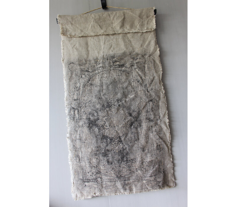 Shabby linnen Wanddoek Kelim Black 60x33cm