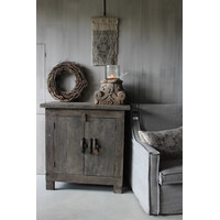 Shabby linnen Wanddoek Kelim Black 60x33cm