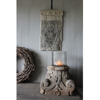Shabby linnen Wanddoek Kelim Black 60x33cm