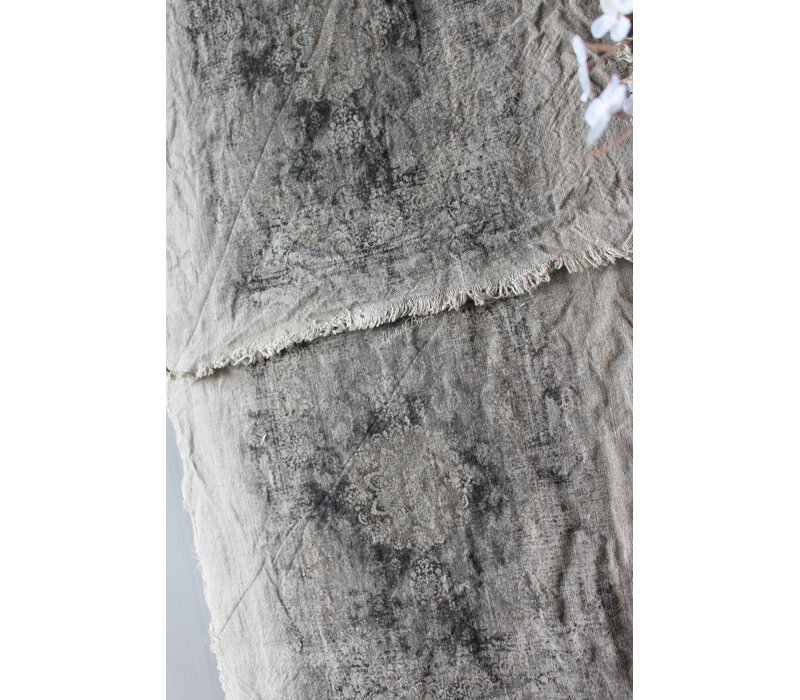 Shabby linnen Wanddoek Kelim Black 90x53cm