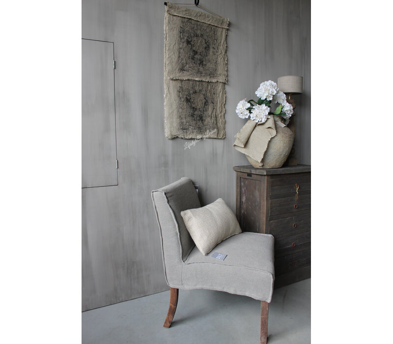 Shabby linnen Wanddoek Kelim Black 90x53cm