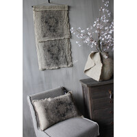 Shabby linnen Wanddoek Kelim Black 90x53cm