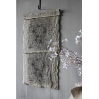 Shabby linnen Wanddoek Kelim Black 90x53cm