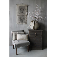 Shabby linnen Wanddoek Kelim Black 90x53cm