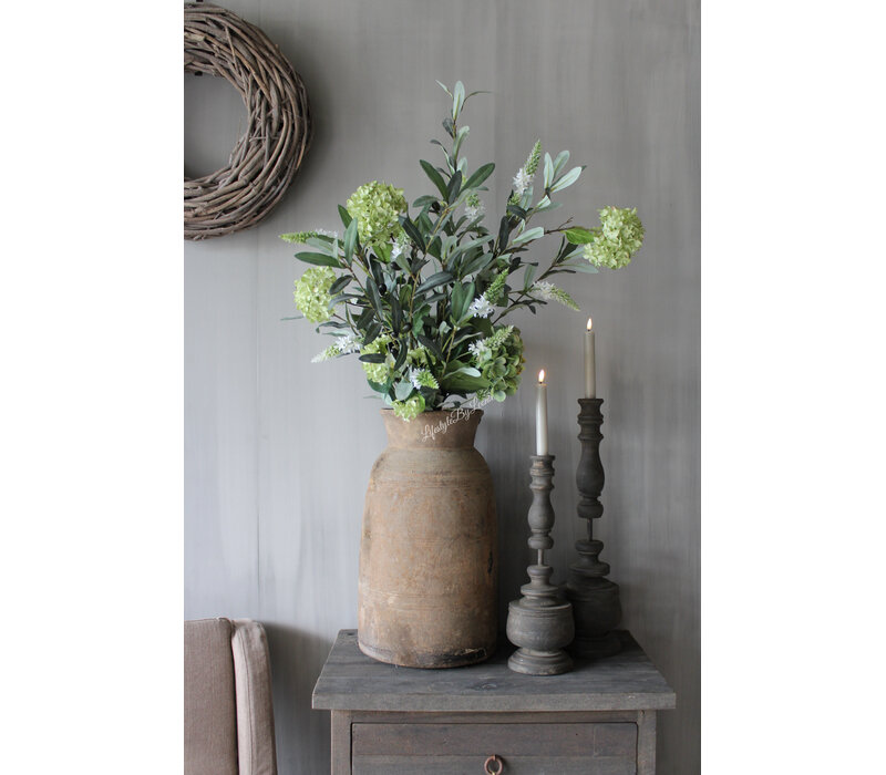 Zijden boeket Naturel green