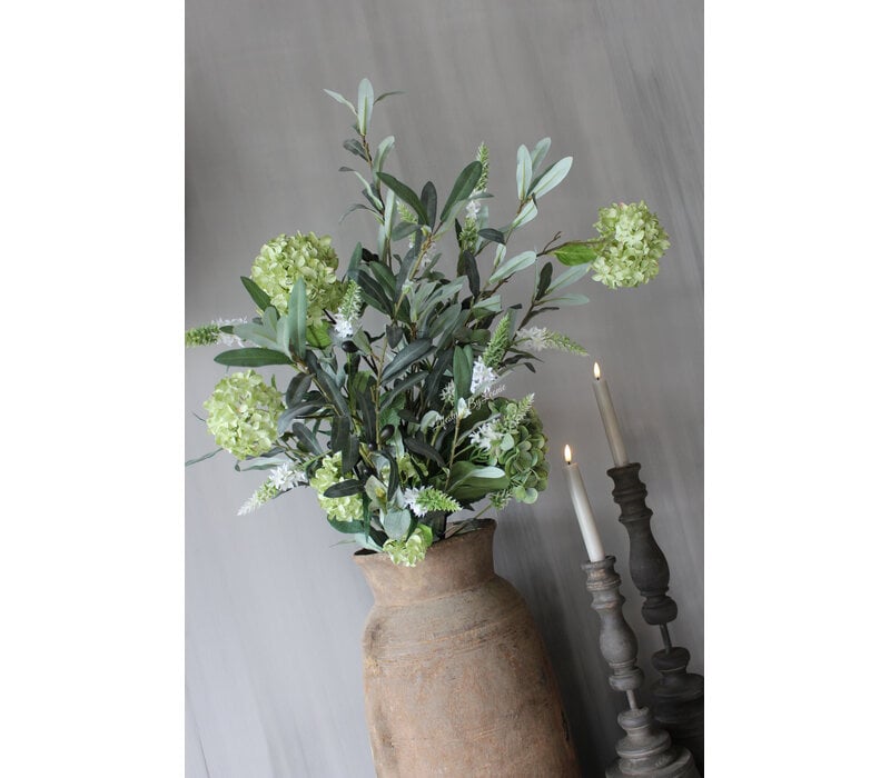 Zijden boeket Naturel green