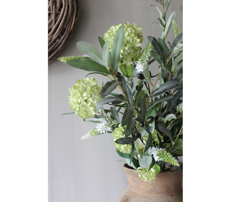 Zijden boeket Naturel green