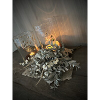 Namaak toefje in shabby doek grey/white