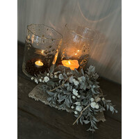 Namaak toefje in shabby doek grey/white