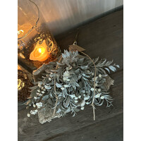 Namaak toefje in shabby doek grey/white