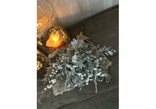 Namaak toefje in shabby doek grey/white