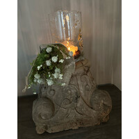 Toefje in shabby doek witte plataan bolletjes