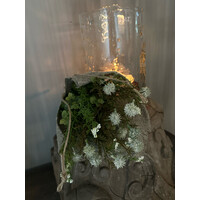 Toefje in shabby doek witte plataan bolletjes