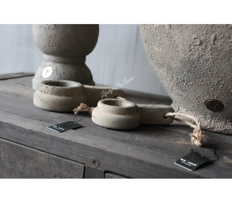 Brynxz waxinelichthouder met touw Rustic 14 cm