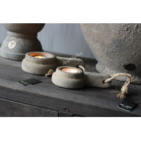 Brynxz waxinelichthouder met touw Rustic 18 cm