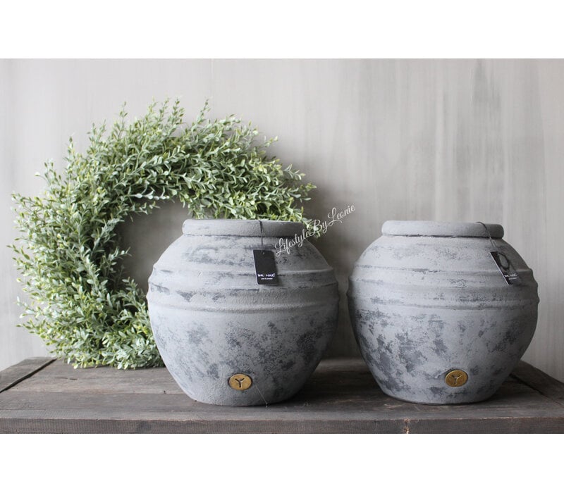 Brynxz ronde bol kruik Stone black 30x27cm