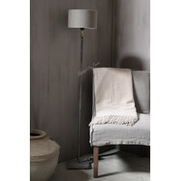 Grijs metalen vloerlamp met hardstenen voet 140cm