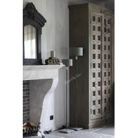 Grijs metalen vloerlamp met hardstenen voet 140 cm