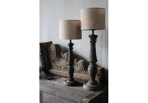 Baluster lampvoet Umber wood 55 cm