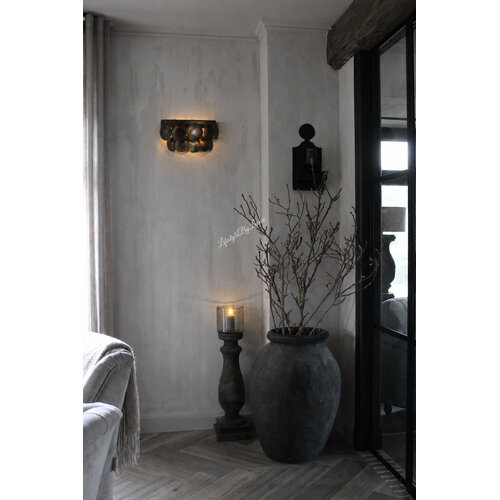 Wandlamp schijfjes Old black 40 cm 