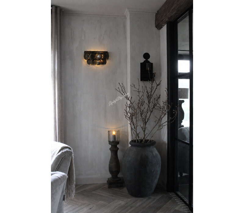 Wandlamp schijfjes Old black 40 cm