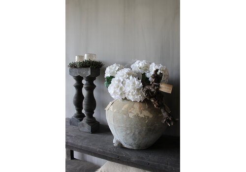 LUKSA Baluster kandelaar Riley grey wash vierkant 50 x 12 cm