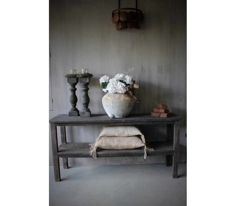 Baluster kandelaar Riley grey wash vierkant 50 x 12 cm