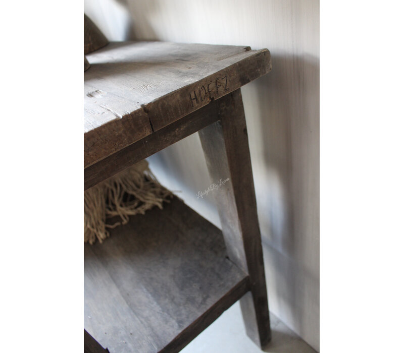 Hoffz Interior authentieke Sidetable met plank Old Black
