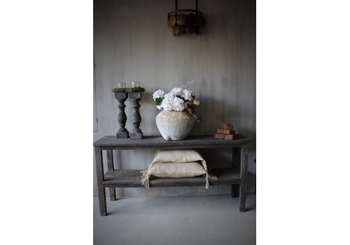 Hoffz Interior Hoffz Interior authentieke Sidetable met plank Old Black
