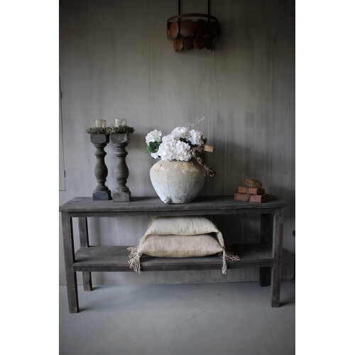 Hoffz Interior authentieke Sidetable met plank Old Black 