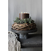 LUKSA Luksa houten plateau op voet Antique grey 40 x 15 cm