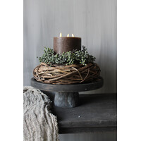 Luksa houten plateau op voet Antique grey 40 x 15 cm
