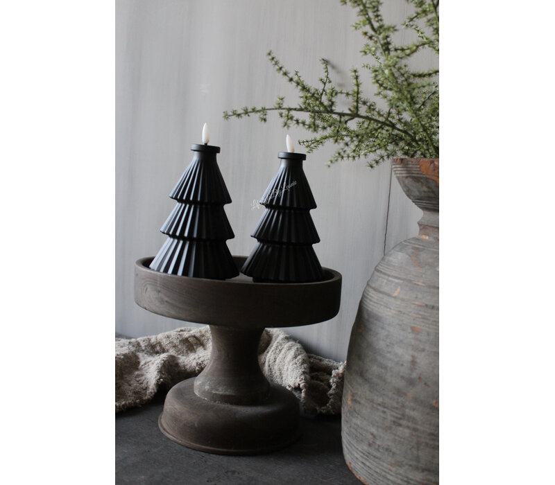 LED kerstboom kaars Black 20 x 10 cm
