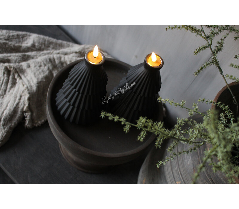 LED kerstboom kaars Black 20 x 10 cm