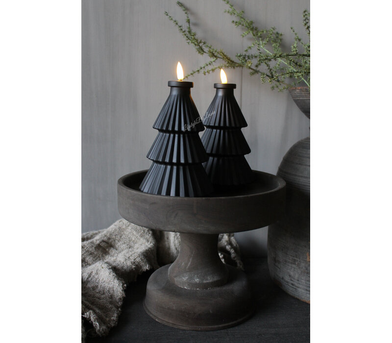 LED kerstboom kaars Black 20 x 10 cm