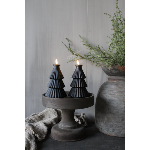 LED kerstboom kaars Black 20 x 10 cm 