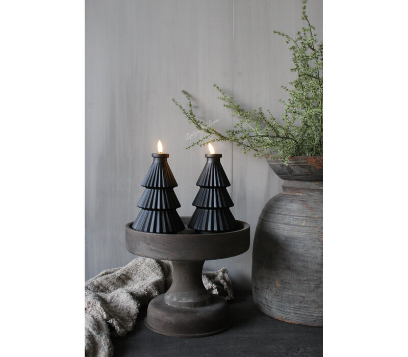 LED kerstboom kaars Black 20 x 10 cm