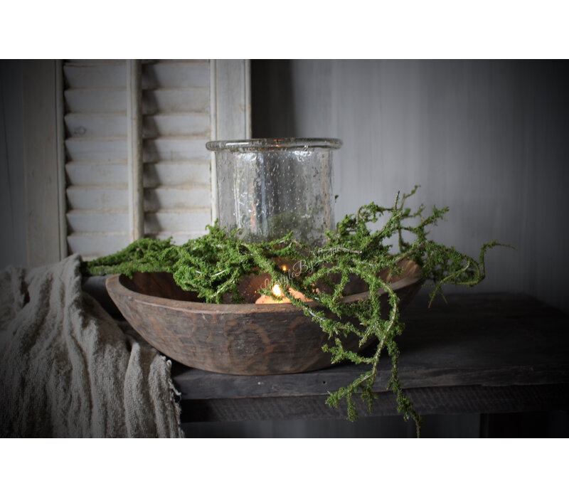 Authentieke oude houten schaal - 35cm