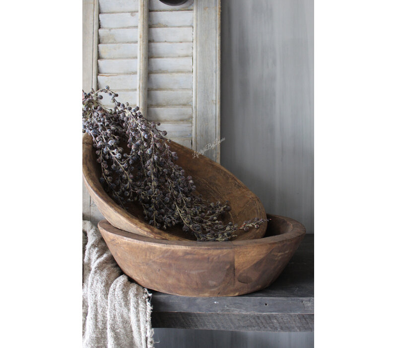 Authentieke oude houten schaal - 35cm