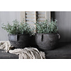 Stenen ronde pot Old black 25x18cm