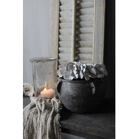 Stenen ronde pot Old black 25x18cm