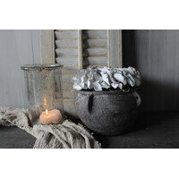 Stenen ronde pot Old black 25x18cm