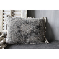 Shabby kussen met kelim opdruk Black 40 x 60 cm