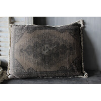 Shabby kussen met kelim opdruk Brown