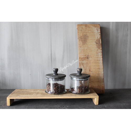Langwerpige houten bajot 50 x 17 cm 